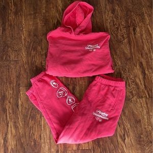 Pacsun Valentines Playboy Sweatshirt and sweatpants set